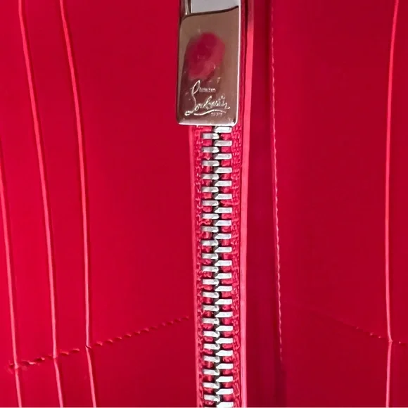 CHRISTIAN LOUBOUTIN Panettone Silver Leather Studded Zip Around Long Wallet - Picture 7 of 10